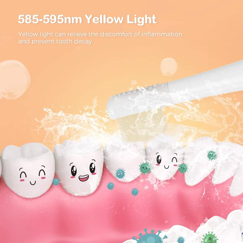 [Australia] - Kids Electric Power Toothbrush Age 1-4, Easy-Grip Silicone Handle, 3 Modes with 2 Minutes Smart Timer, Rechargeable Toothbrush, Orange 