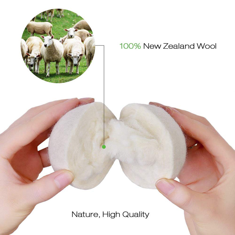 [Australia] - Wool Ball, Wool Dryer Balls XL Premium Reusable Natural Fabric Softener Pet Fur Hair Remover - Set of 6PCS (White) 