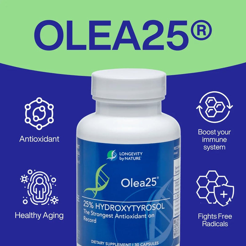 [Australia] - Olive Leaf Extract Capsules, Olea25 Hydroxytyrosol Supplement, Organic Antioxidant Support, 30 Capsules, Heart and Immune Health 