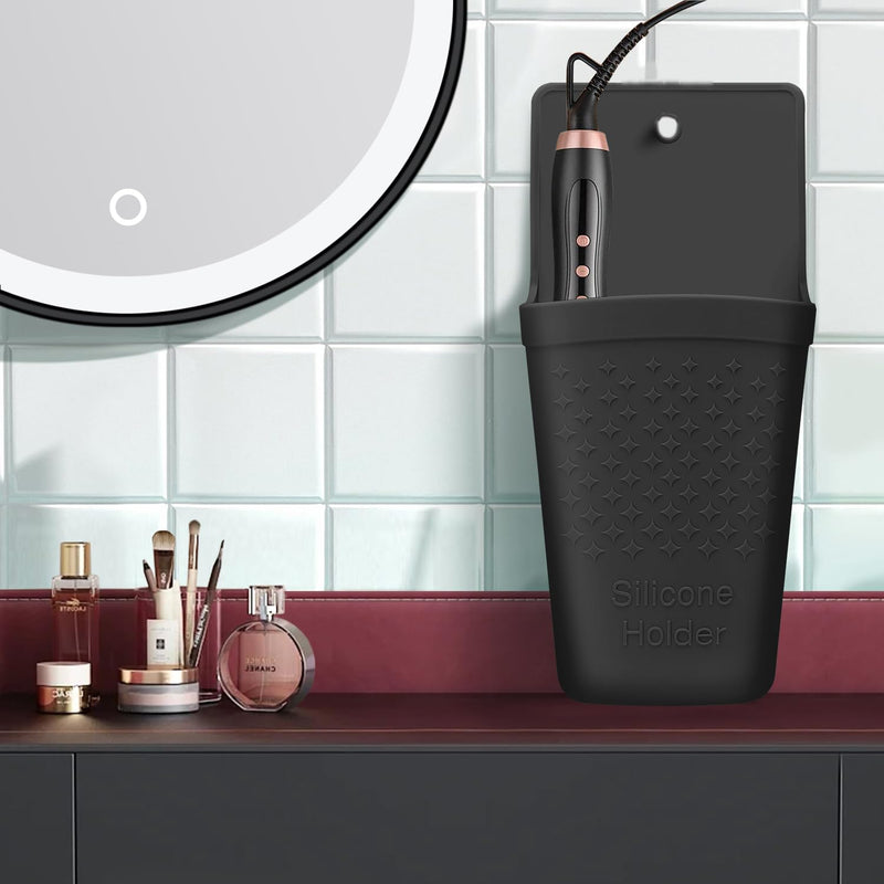 [Australia] - ZAXOP Flat Iron/Curling Iron/Hair Straightene/Hot Hair Tools Holder, Silicone Heat Resistant Mat Pouch Organizer.(Black) Black 