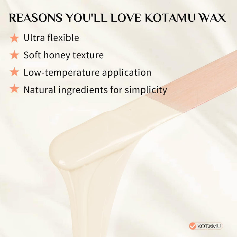 [Australia] - KOTAMU Wach hair removal, coconut oil waxing for chest, back, face, eyebrows, arms, armpits and bikini area, without wax strips, specially formulated for coarse fine hair 450g CREAM 