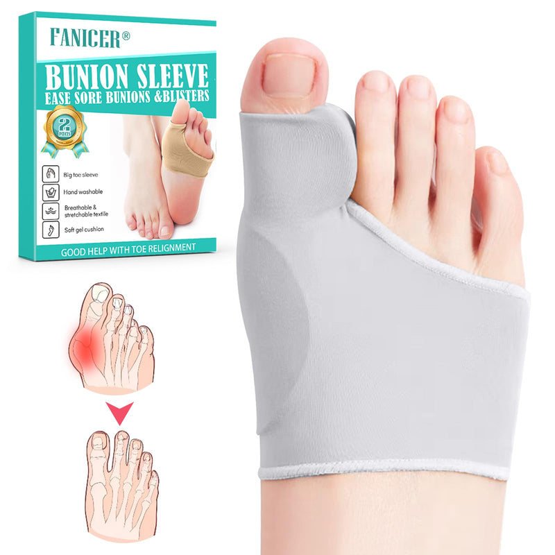 [Australia] - Hallux Valgus Socks, Hallux Valgus Correction, Big Toe Bandage Correction, Hallux Valgus Toe Separator Correction, Hallux Valgus Bandage with Silicone Pads for Men and Women (37-43 M, Grey) 