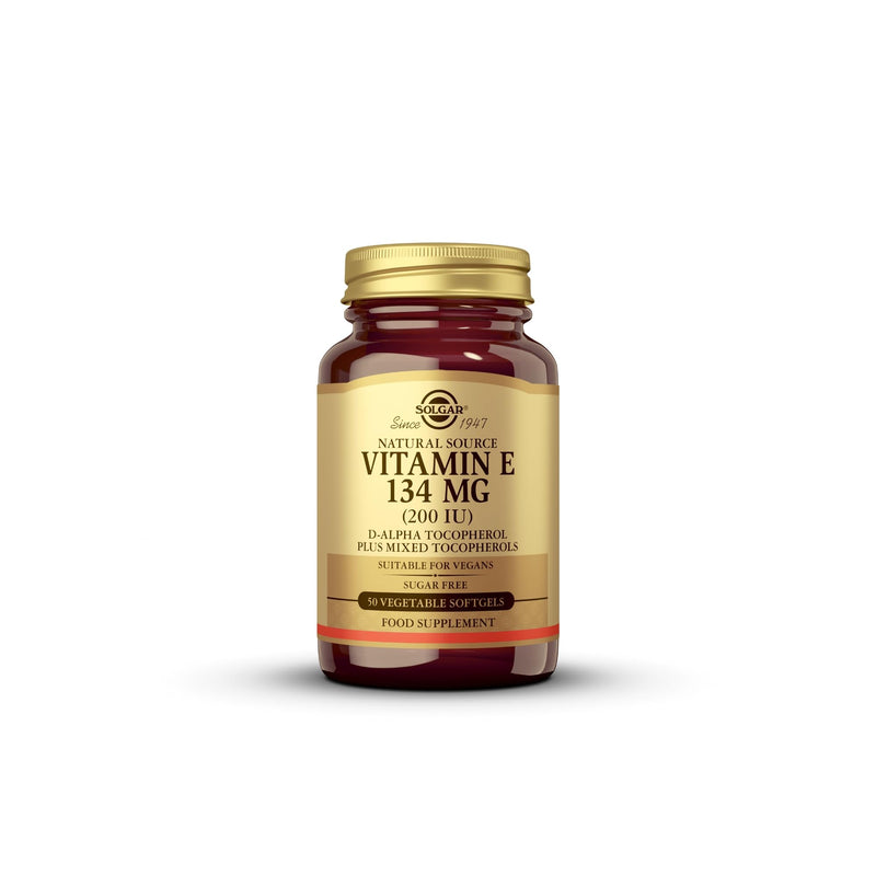 Solgar Natural Source Vitamin E 134 mg (200 IU) Vegetable Softgels - Pack of 50