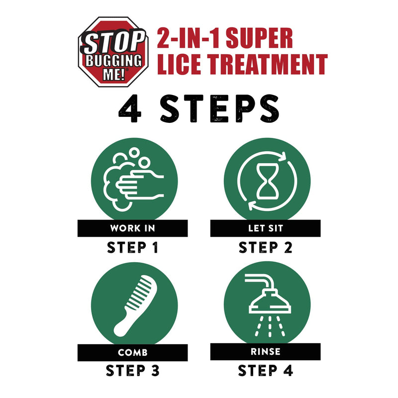 [Australia] - Stop Bugging Me! All-Natural 2-in-1 Super Lice Treatment Gel Shampoo, 8 oz | Safely Eliminates Lice and Lice Eggs 