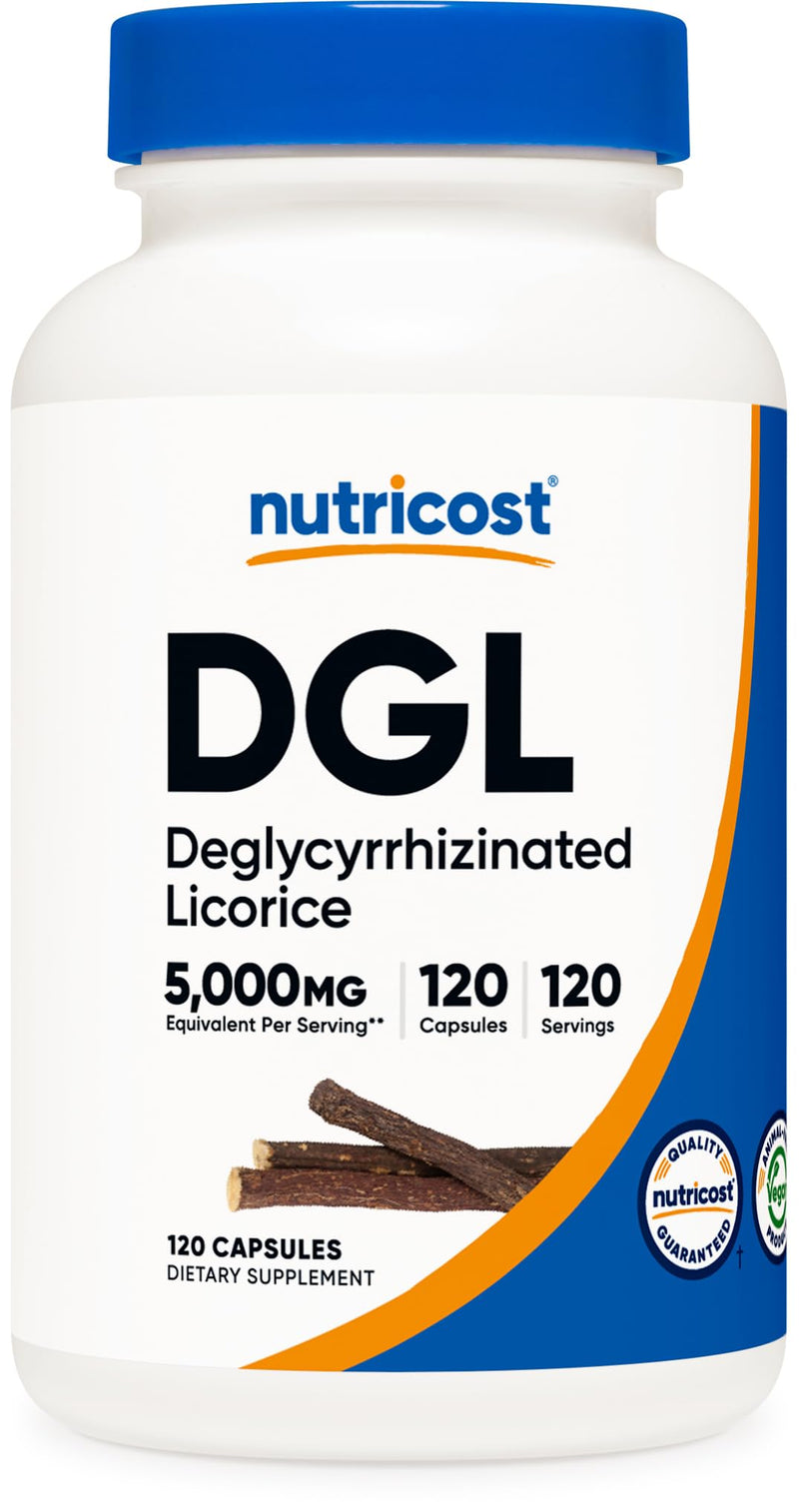 Nutricost DGL Deglycyrrhizinated Licorice Extract Capsules (5,000 mg Equivalent Per Serving, 120 Servings) - Non GMO, Vegan