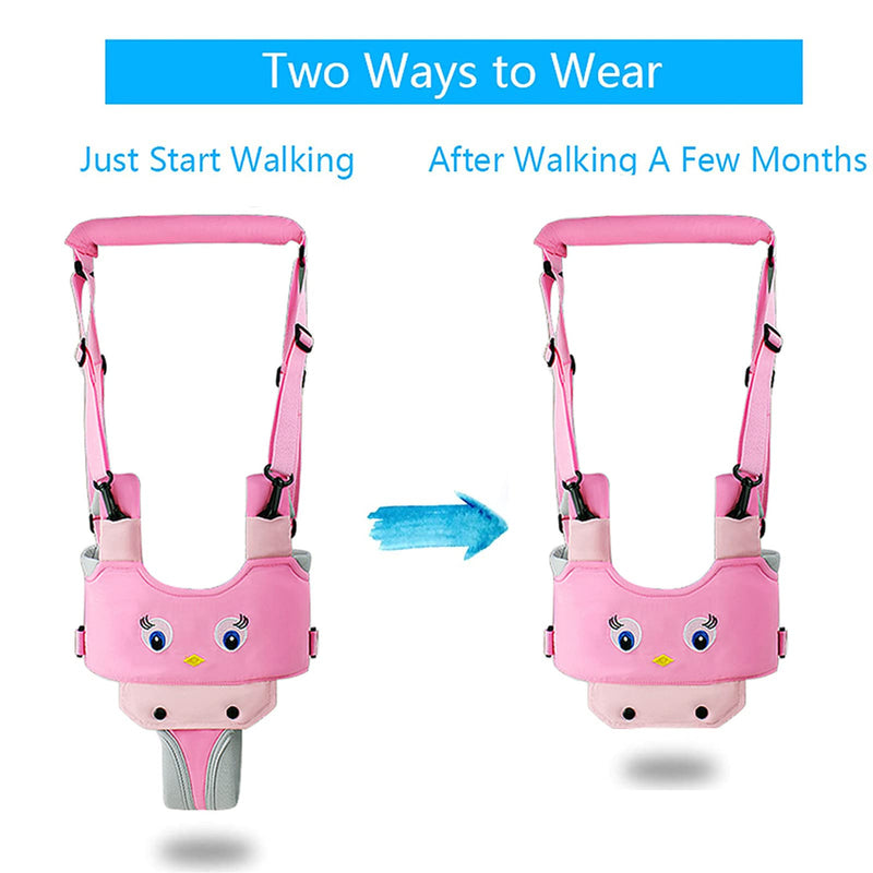 [Australia] - IULONEE Baby Walker, Handheld Kids Toddler Walking Harness Helper Assistant Protective Belt Child Activity Walker Adjustable Standing Up Walking Learning Helper for Toddler 7-24 Month (Pink) Pink 