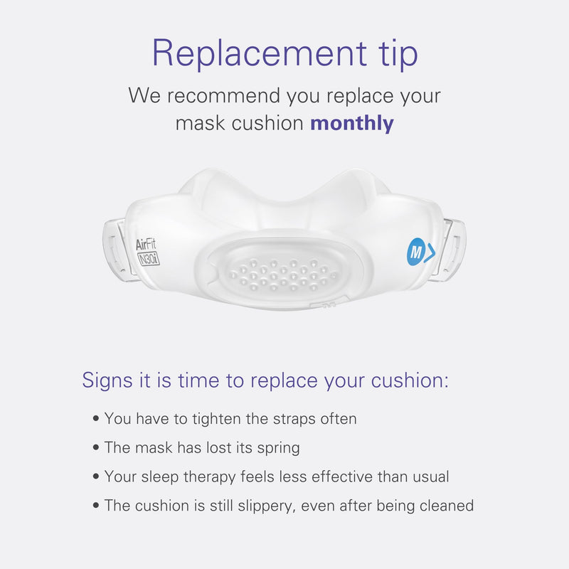 [Australia] - ResMed AirFit N30i Nasal Replacement Cushion - Medium - ResMed CPAP Supplies - Silicone - Replace Every Month 