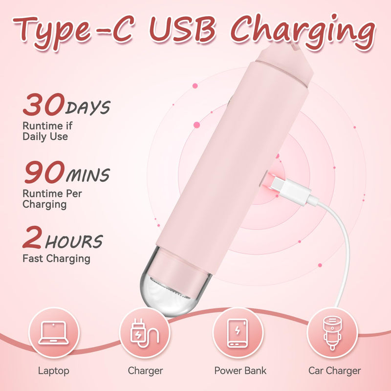 [Australia] - Bikini Trimmer for Women - 2 in 1 Electric Body Hair Trimmer with LED Display, IPX7 Waterproof & Easy to Clean, Cordless Body Shaver for Travel, Replaceable Ceramic Blade Heads, USB Charge Dock(Pink) Pink 