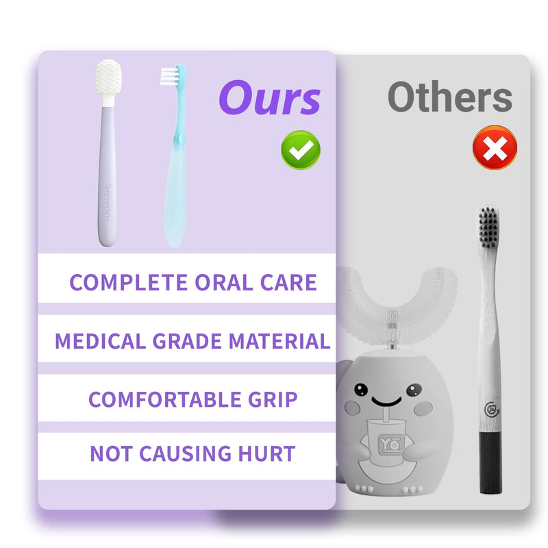 Kids Tongue Scraper and Training Toothbrush Kit, Tongue Cleaner Combo for Infant & Newborn 0-3 Years
