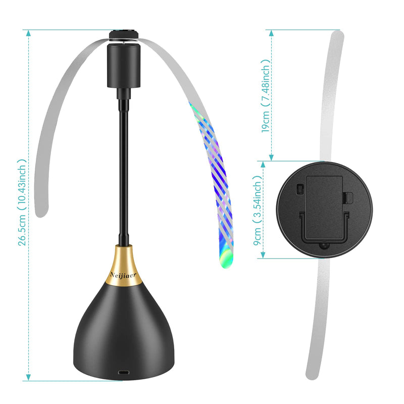 [Australia] - Fly Fans for Tables, Practical Fly Repellent Fan with Soft Blades, USB or Batteries Powered, Soundless and Portable Fly Fan Keeps Your Food Clean(3 Pack) 3 pack Black 