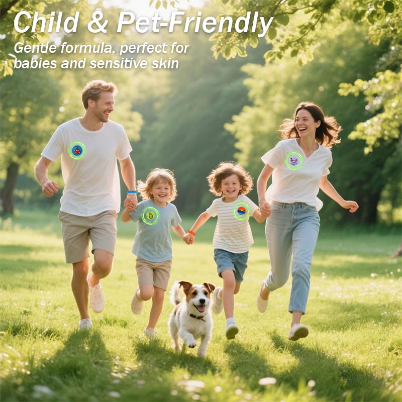 [Australia] - Mosquito Repellent Stickers, 360 Pack for Kids & Adults, Outdoor/Indoor, Natural Plant-Based, 6 Mosquito Bracelets Included 