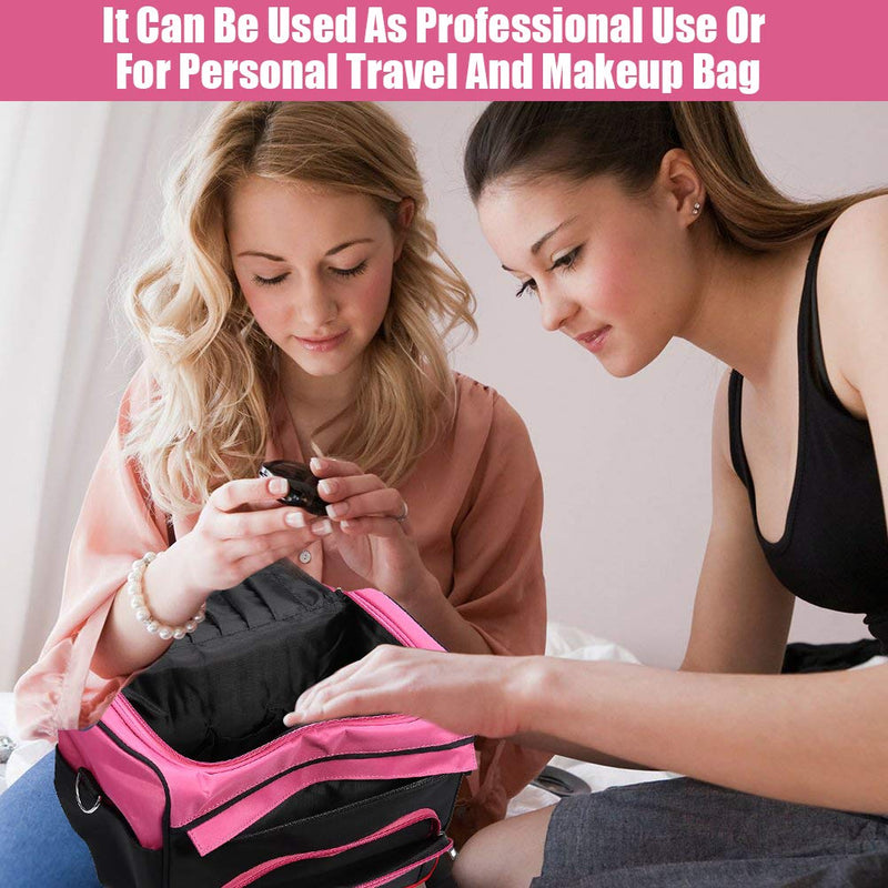 xuuyuu Hairdressing Tool Salon Case, Portable Travel Cosmetic Organizer Handbag Hair Equipment Carrying Case Mobile Large Capacity Cosmetology Organizer with Strap for Hair Stylist Shoulder Carrying