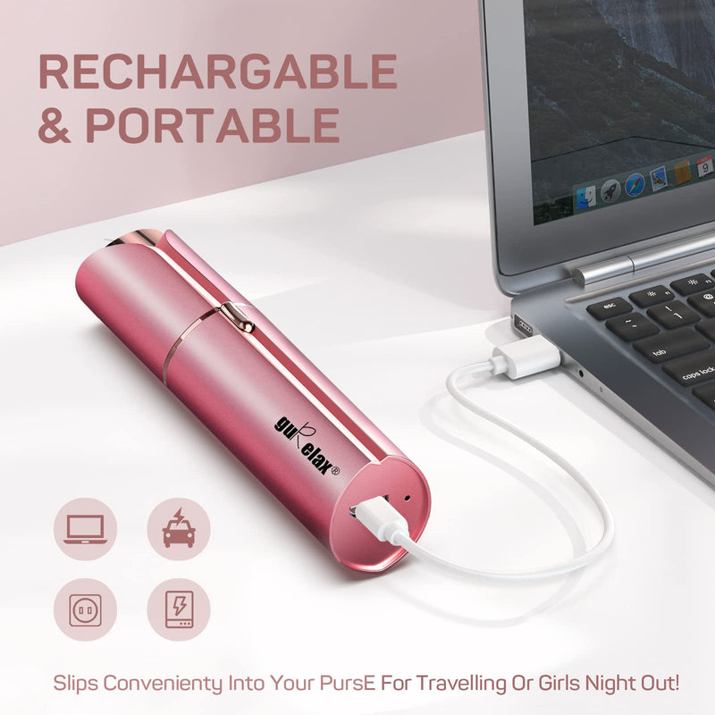 [Australia] - Facial Hair Removal for Women, Gurelax Facial Hair Remover, Electric Face Shaver, Painless Hair Removal Device for Lip, Chin with a Velvet Bag Rose 