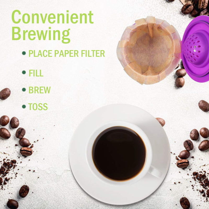 [Australia] - CAPMESSO Disposable Coffee Paper Filters Replacement Kerig Filter Compatible with Reusable Single Serve Pods Keurig Coffee Maker-300 Count (Natural) Natural-300 Count 