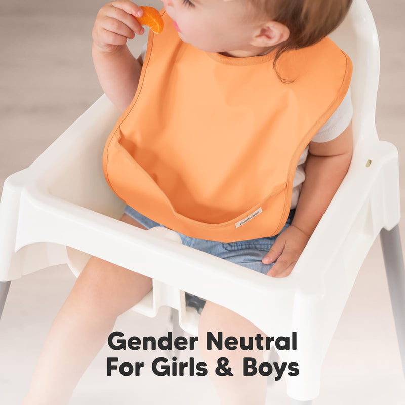 [Australia] - 3-Pack Waterproof Baby Bibs for Eating - Lightweight Baby Bib with Food Catcher, Mess Proof Toddler Bibs, Waterproof Bibs for Baby Boys, Baby Girls, Feeding Bibs, Drool Bibs, Baby Food Bibs (Basics) Basics 