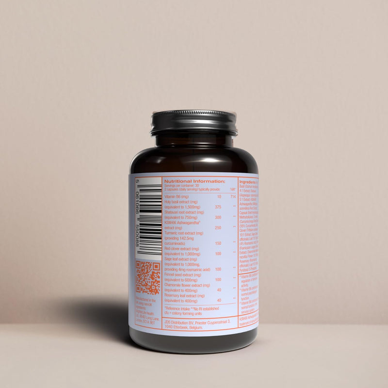 MyOva Hormone Balance Supplement - A Plant-Powered Supplement for Women’s Hormonal Support - Vitamin B6, Ashwagandha, Shatavari Root & Turmeric Extract - 60 Vegan Capsules - UK Manufactured