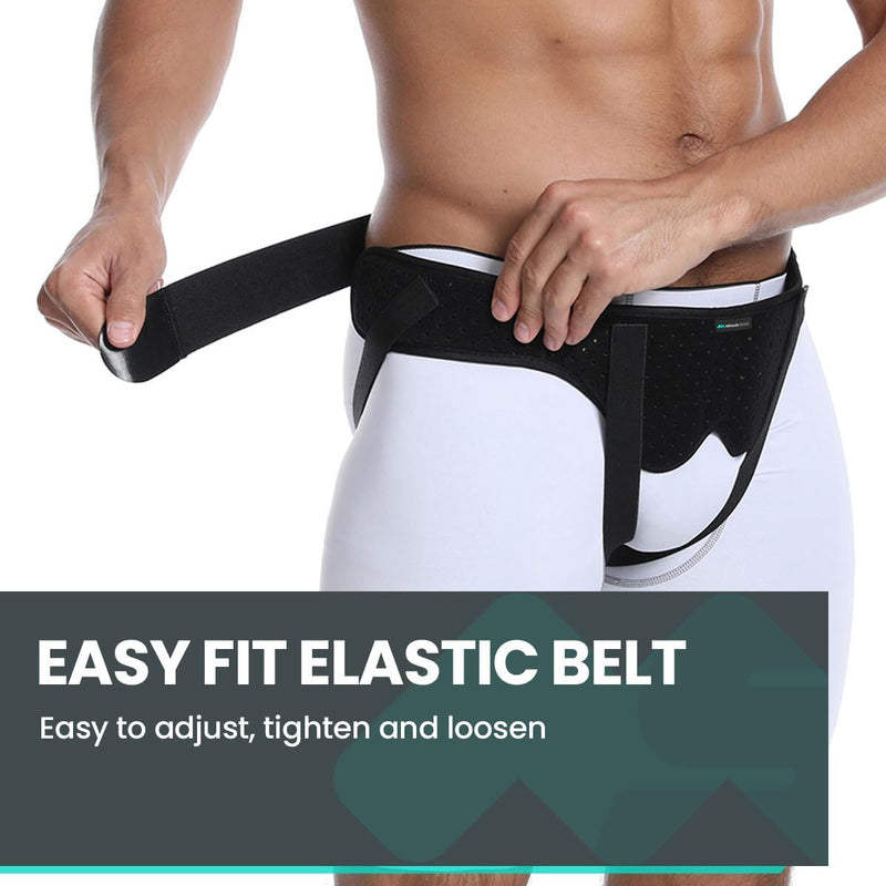 Inguinal Hernia Belt with Removable Compression Pads, Adjustable Velcro Groin Support for Left, Right or Bilateral, Breathable Anti‑Slip Comfort, Unisex Adult S-XL. Medium