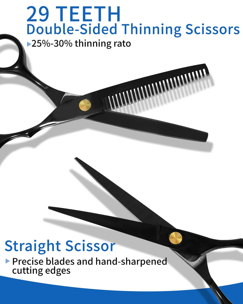 [Australia] - TIDEVAN hairdressing scissors, 14 pieces hairdressing scissors set, hair cutting scissors, professional set with hairdressing cape, professional hair scissors, precise haircuts, hairdresser accessories for hair and beard, women, men, children 