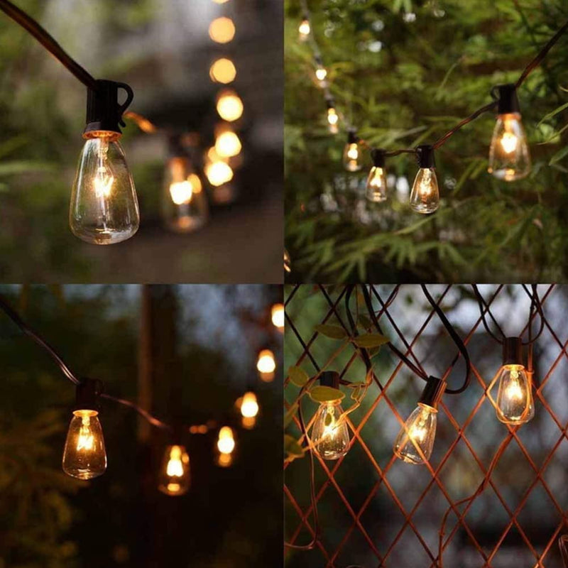 [Australia] - ST38 Edison Replacement Light Bulbs, 7W Clear Glass String Lights for Outdoor Patio Garden Wedding Decor, C7/E12 Screw Base, 10 Pack St38 