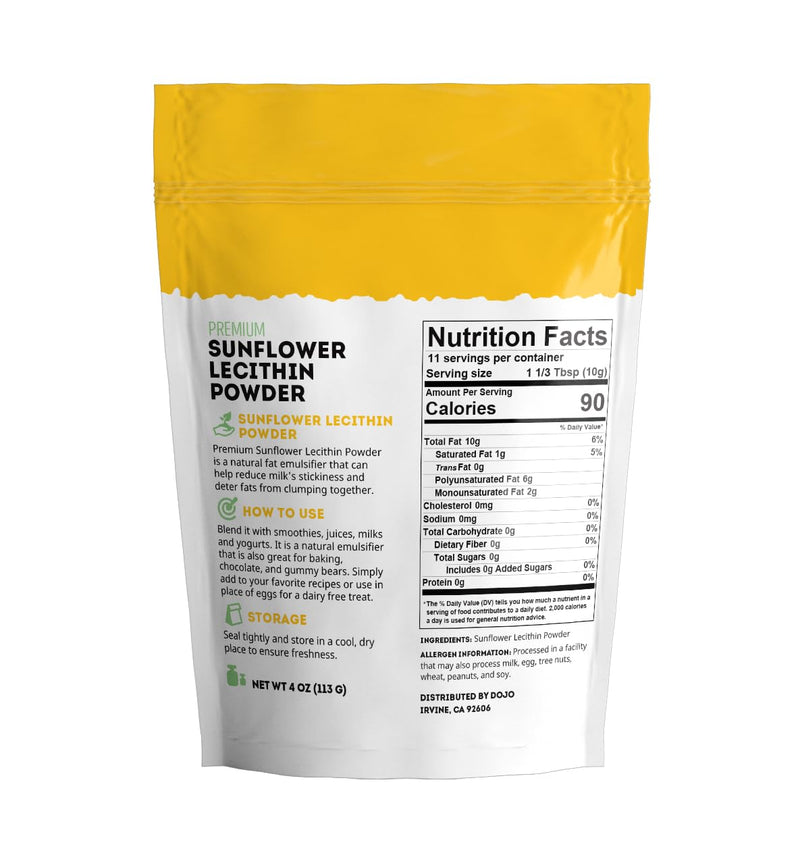 [Australia] - Kate Naturals Sunflower Lecithin Powder for Baking Bread, Gummies, Cooking (4oz) 100% Natural, Gluten Free, Non-GMO Substitute for Lecithin Powder for Liposomal Vitamin C, Lactation Supplement 11 Servings (Pack of 1) 