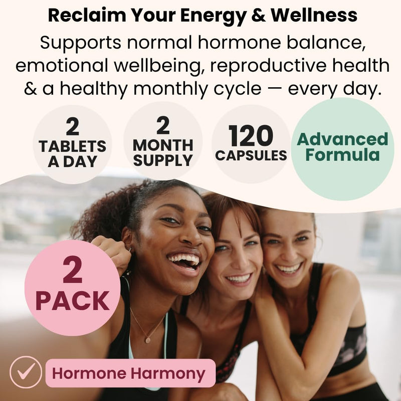 Inositol Capsules for Women – Myo & D-Chiro Inositol Complex for PCOS & Hormone Balance | 2 Pack of 60 Capsules - 2 Month Supply with Folic Acid & Vitamin D3
