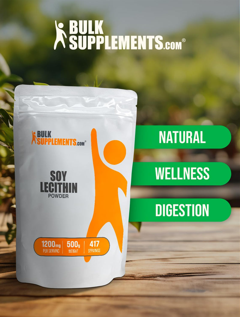 BulkSupplements.com Soy Lecithin Powder - Lecithin Supplement, Lecithin 1200mg Powder - Lecithin Powder Food Grade, Gluten Free, 1200mg per Serving, 500g (1.1 lbs) (Pack of 1) 417 Servings (Pack of 1)