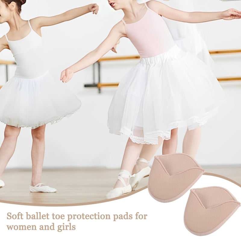 [Australia] - 2 pairs of toe protectors for shoes, toe pads for long ballet and dance shoes, soft toe protection pads for ballet and dance shoes for pointe shoes, fabric toe protectors for women and girls 