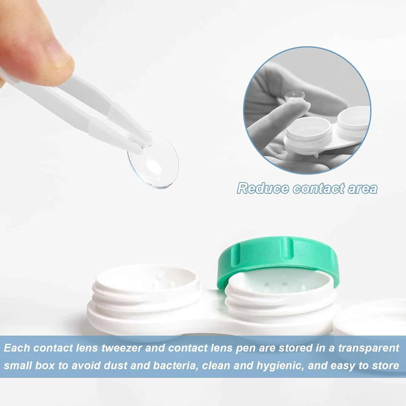 [Australia] - Pack of 5 contact lens insertion aids, contact lens removers, contact lens suckers, contact lens tweezers, contact lens insertion aids, soft lenses with bottles without ventilation and tweezers, 5 pieces 