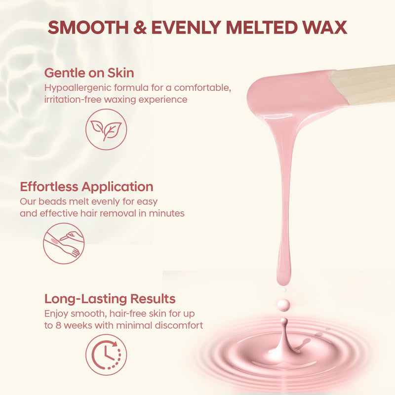 [Australia] - Wax Beads, Anreacho 1.1 lb Hard Wax Beans for Hair Removal, Brazilian, Bikini, Face, Eyebrows, Underarms, Chest, Back, Legs, Wax Refill for Women & Men, Pack of 5 