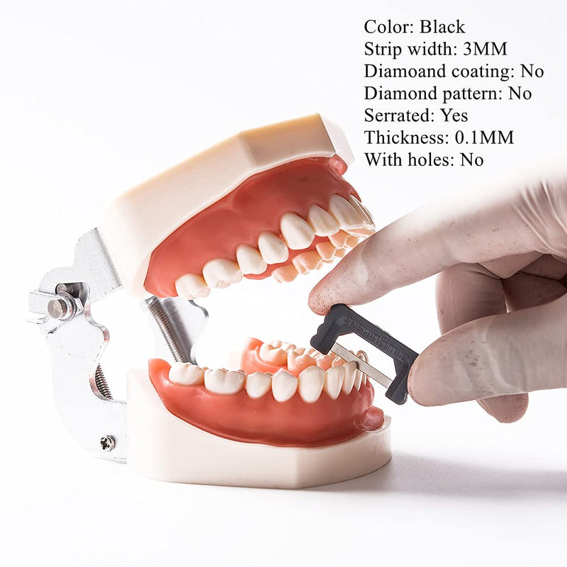 [Australia] - Easyinsmile Dental IPR Strip System 10Pcs Orthodontic Interproximal Reduction Enamel Kits (Black) Black 