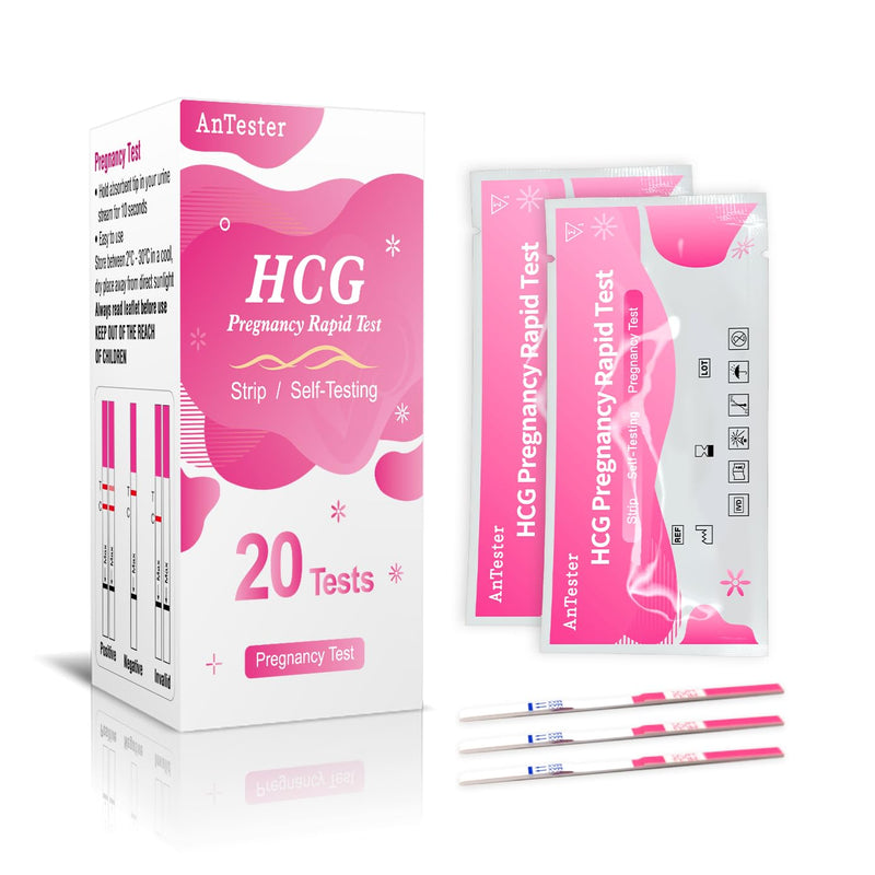 20x Pregnancy Test Strips Kit with Urine Cups hCG Test Strips - Early Detection Home Rapid Prenancy Tests Kit 10mIU/mL