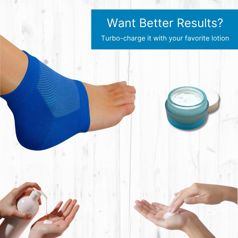 [Australia] - NatraCure Vented Moisturizing Gel Heel Sleeves (Color: Royal Blue) - 3 Pairs - (608-M-RB CAT3PK) - Size: Regular Pack of 3 