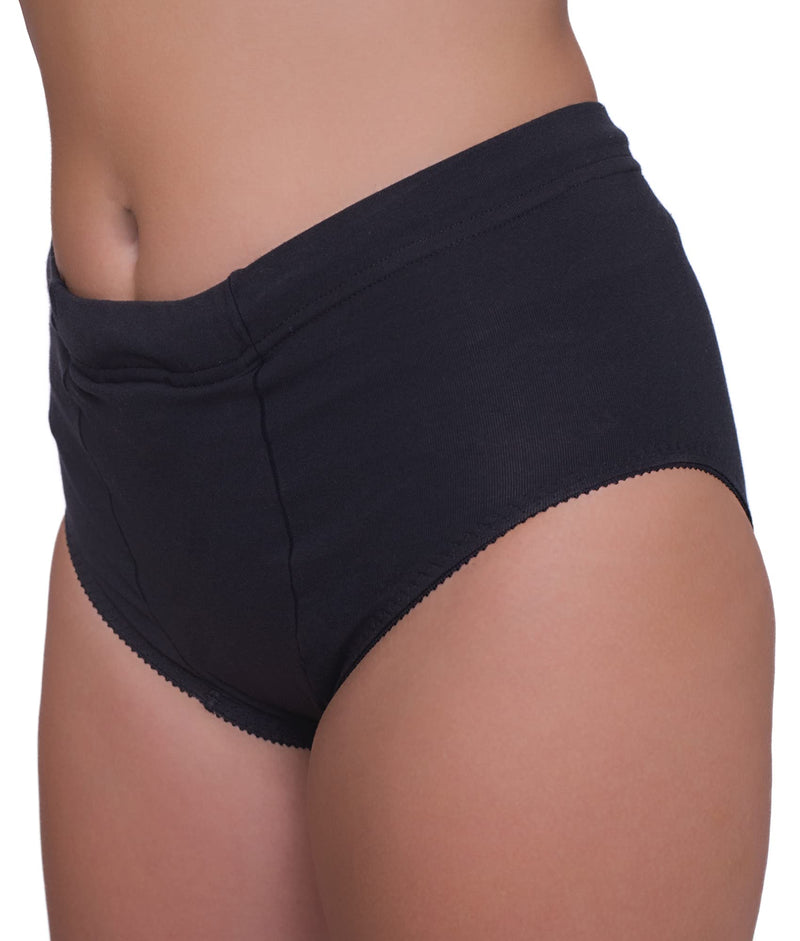 Vulvar Varicosity and Prolapse Support Brief with Groin Compression Bands - 521 Small Black