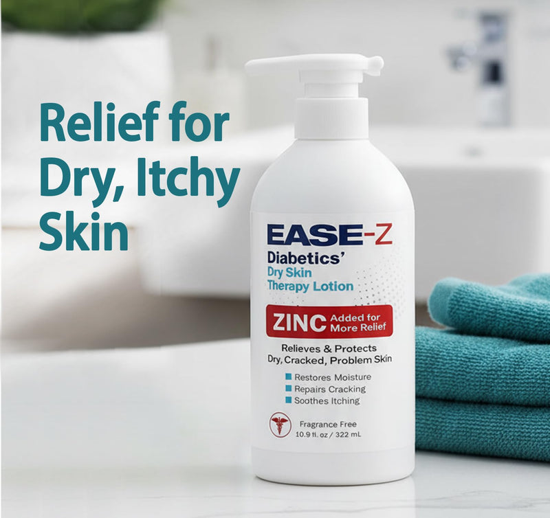 Diabetic Lotion for Dry Skin. Clinically Proven ingredients and ZINC relieve dryness, reduce redness, and calm itching. With Shea Butter. Fast-Acting, Long-Lasting. 10.9 oz 10.9 Fl Oz (Pack of 1)