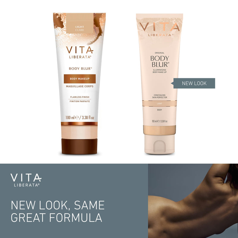 [Australia] - Vita Liberata Body Blur, Leg and Body Makeup. Skin Perfecting Body Foundation for Flawless Bronze, Easy Application, Radiant Glow, Evens Skin Tone, New Packaging Light 