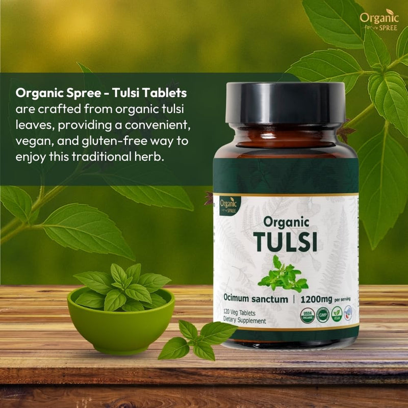 [Australia] - Tulsi 120 Tablets ‚Äì USDA Organic Holy Basil ‚Äì Supports Stress Relief & Adaptogenic Balance | Dietary Supplement120tab 1 
