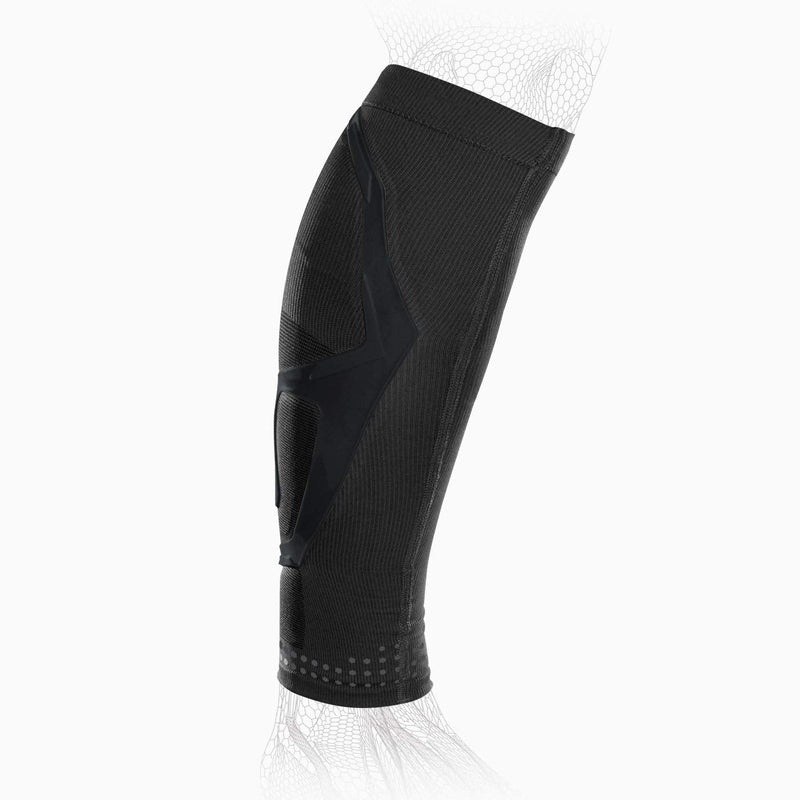 DonJoy TRIZONE Compression Calf Sleeve - For Muscle Strains, Shin Splints, Inflammation From Overuse Injuries and Strains - Black, Large