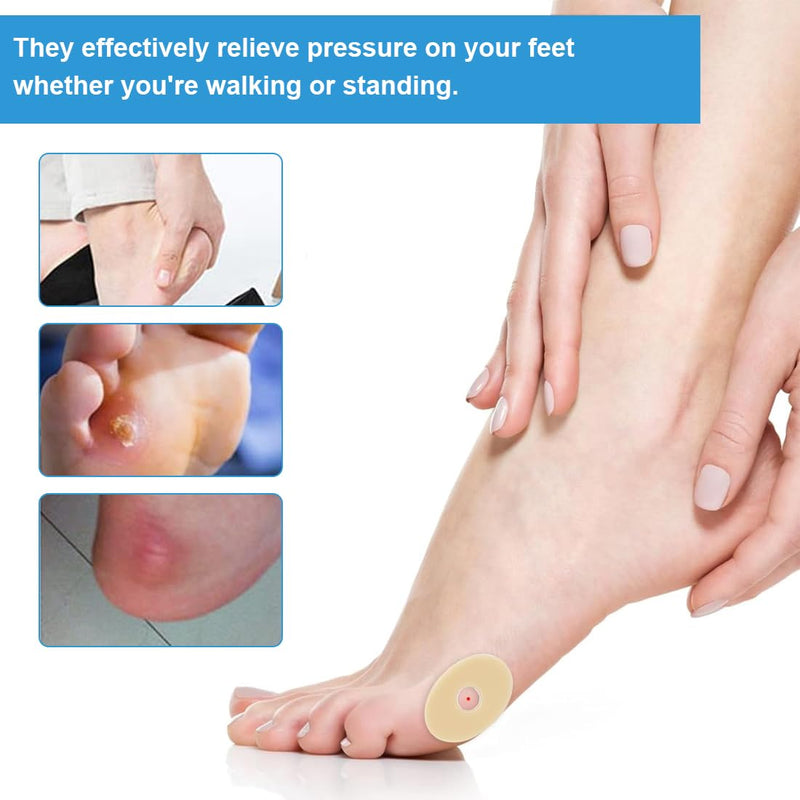 [Australia] - WMUVAZA Corn Plasters, 120 Pieces Soft Latex Foam Self-Adhesive Callus Pads, Friction Protection, Reduces Foot and Heel Pain, Soft Latex Foam Foam Callus Cushion 