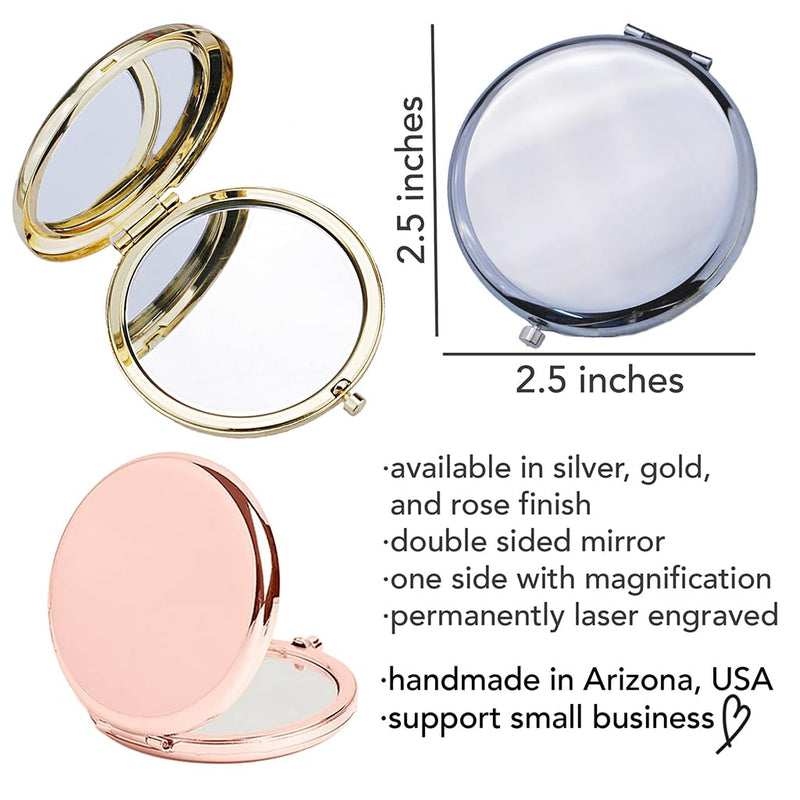 [Australia] - Love, Georgie "The beauty you see in me is a reflection of you" Pocket Mirror. Gift for Weddings, Birthdays, or Mother's Day. Compact Mirror for the Mother of the Bride or Groom. (Gold) Gold 