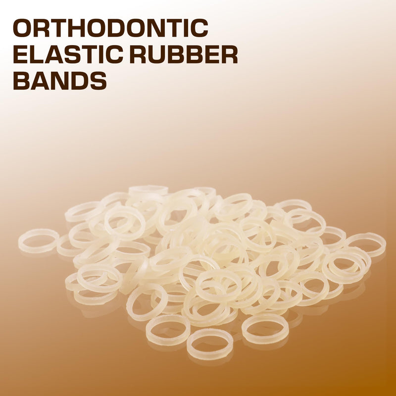 [Australia] - 100 Pcs Natural Orthodontic Elastic Dental Rubber Bands for Braces, 4.5 Ounce Heavy, Dreadlocks Hair Braids, Include Braces Rubber Band Tool, 1/8 Inch 100 Pack - Natural Heavy Force 4.5 Ounce 