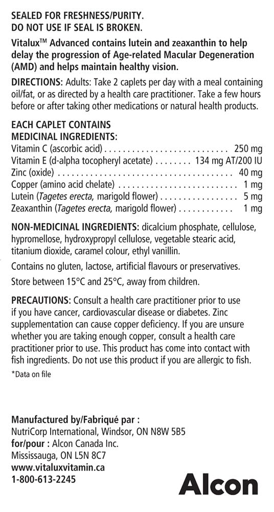 Vitalux Advanced Ocular Multivitamin 60 Count