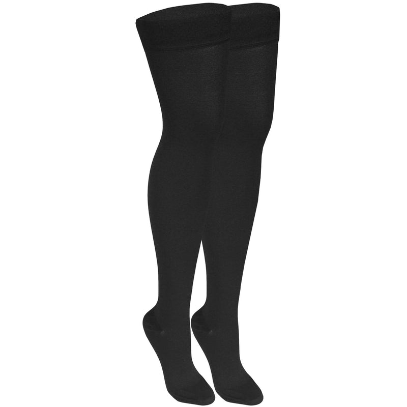 [Australia] - NuVein Medical Compression Stockings, 20-30 mmHg Support, Women & Men Thigh Length Hose, Closed Toe, Black, X-Large X-Large (1 Pair) 