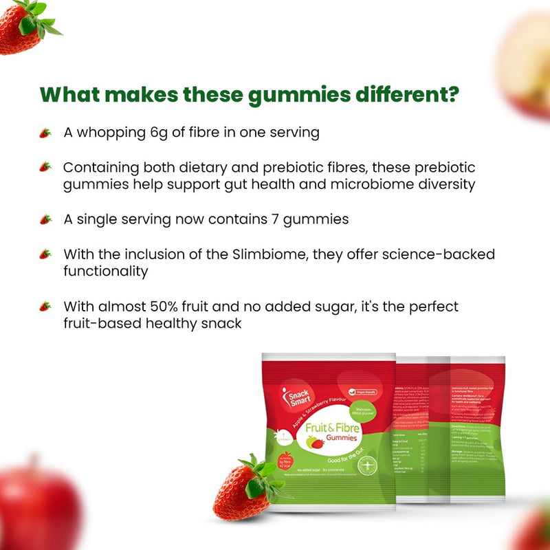 High Fibre Prebiotic Gummies | Supports Digestive Health | High Fruit | Vegan Gummies | GLP1 Alternative Snack | 70 Gummies