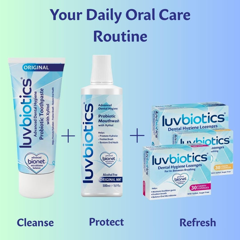 Luv Biotics Original Mint Toothpaste with Oral Probiotics & Xylitol for Fresh Breath, Cavity Protection, Gum Health & Microbiome Balance – SLS Free, No Parabens – 75ml 1