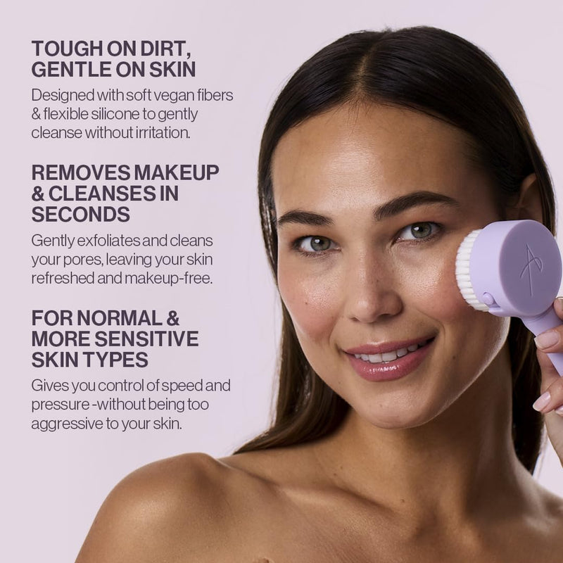 Anisa Beauty Cleansing Brush & Replacement Head Value Set - Cleansing Brush and Two Replacement Heads - Premium Professional Quality Face Cleansing Set - Synthetic Fibers for Gentle Exfoliation
