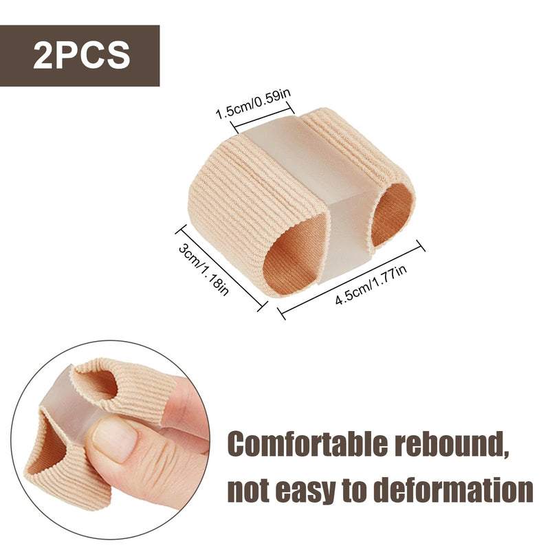[Australia] - Pack of 2 tubular bandages, silicone toe stretcher, hallux valgus correction, gel big toe spacer with 2 loops, double hole toe orthosis for bunion pain and overlapping toes, women and men 