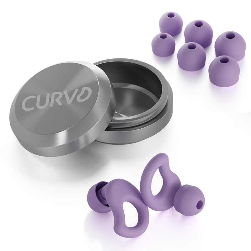 [Australia] - Everyday Earplugs – Ultra Soft, Customizable Sleep, Travel, Sensitivity, Noise Protection, for Sound Canceling Isolation, up to -30dB Reduction, NRR 15, Reusable and Sustainable (Purple) Purple 