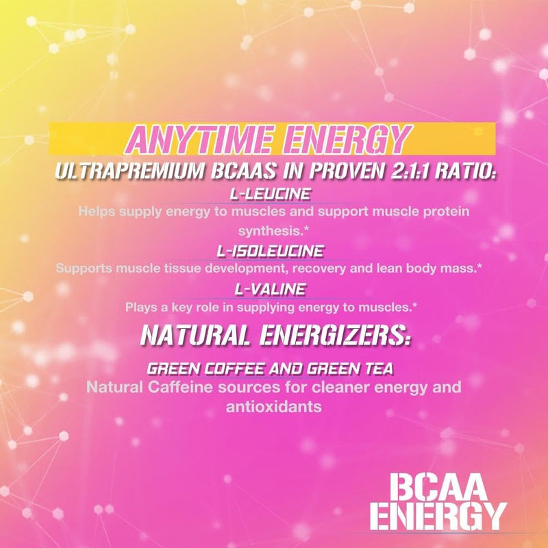 [Australia] - EVL BCAAs Amino Acids Powder - BCAA Energy Pre Workout Powder for Muscle Recovery Lean Growth and Endurance - Rehydrating Post Workout Recovery Drink with Natural Caffeine - Pink Lemonade 30 Servings 