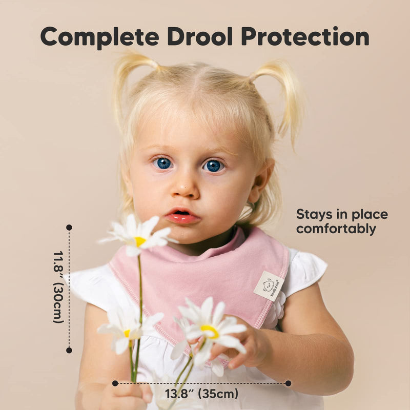 [Australia] - 8-Pack Organic Baby Bandana Drool Bibs for Girls - Super Absorbent Baby Bibs for Baby Girls, Baby Boys, Soft Cotton Bandana Bibs, Baby Drool Bib, Teething Bibs for Infant, Toddler(Muted Pastel) Muted Pastel 