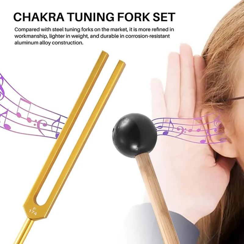 [Australia] - NEWFUN tuning fork, tuning fork neurology, tuning fork 440 Hz, set of 4 tuning forks (128 Hz, 136.1 Hz, MI 528 Hz, 4096 Hz) for sound therapy Weighted tuning fork Suitable for meditation 